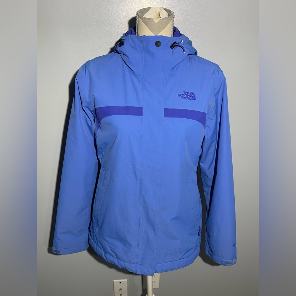 The North Face Blue HyVent Jacket with Hood and Relaxed Fit